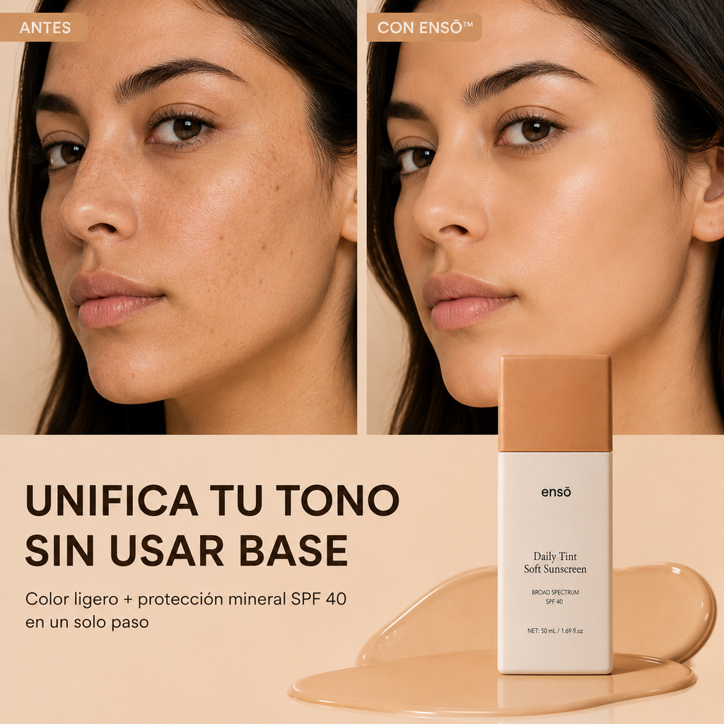 Ensō™️: Bloqueador Solar Mineral con Color para una Piel Uniforme y sin Brillo