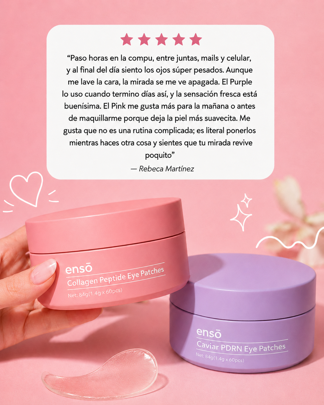 Dúo de Parches de Hidrogel para Mirada Cansada: Pink + Purple